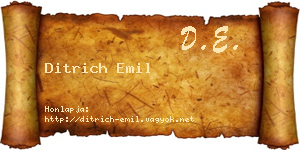 Ditrich Emil névjegykártya