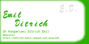 emil ditrich business card